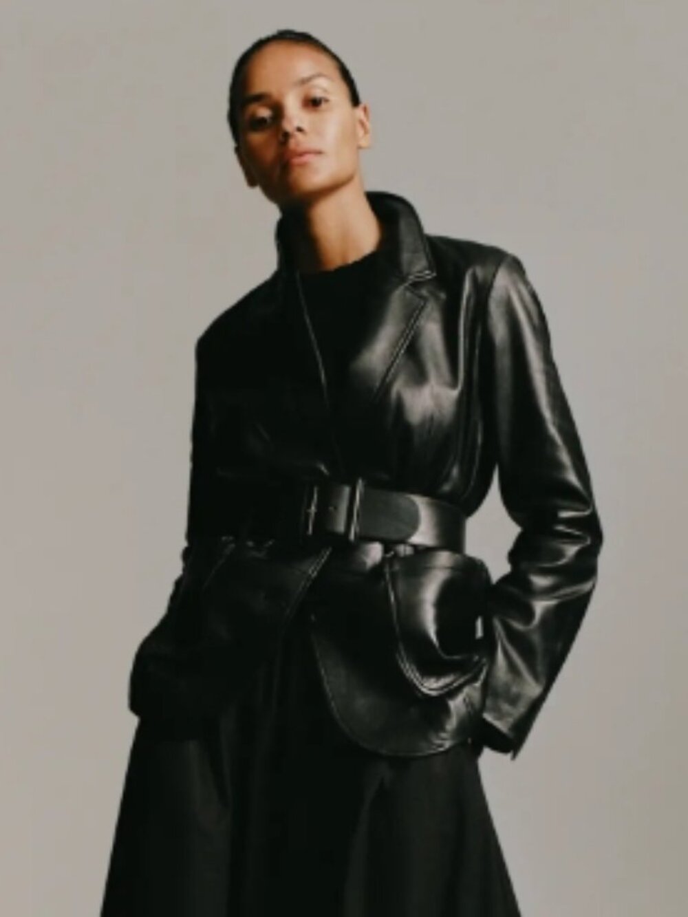 NWOT Quince $350 Genuine Top Grain Sheep Leather Blazer BLACK Women's SMALL